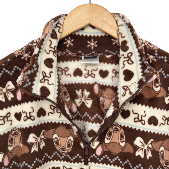 NWOT Disney Bambi Women’s Quarter-Zip Pullover Fleece Shirt XL - Picture 4 of 10